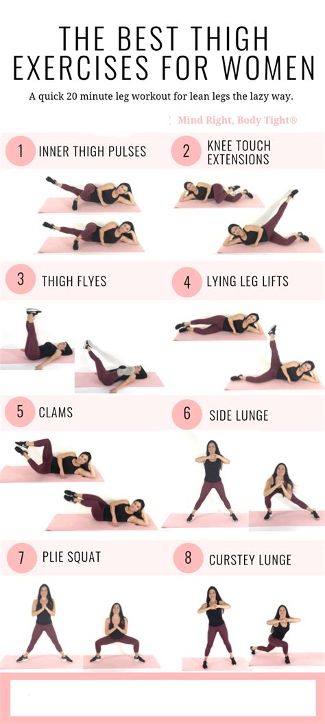 Thigh Exercises For Toned Thin Thighs In 2020 Thigh Exercises For Women Fitness Workout For