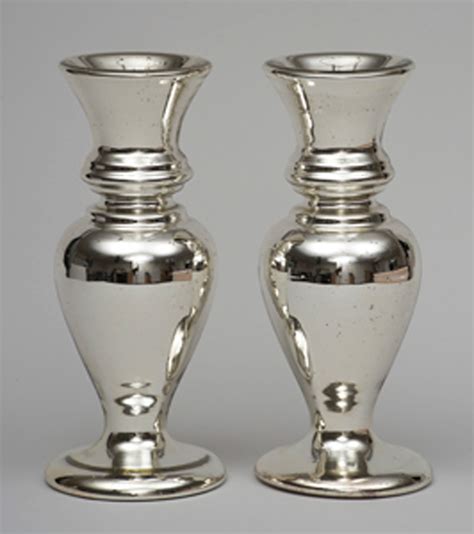 Pair Of Victorian Mercury Glass Vases Circa 1870