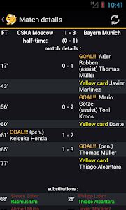 Click on the name of the match, to see the goals scores, lineups, tables and statistics of the match. Livescore Football Soccer - Android Sports Apps