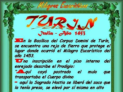 Leamos la BIBLIA: Milagros Eucaristicos 06-02-15