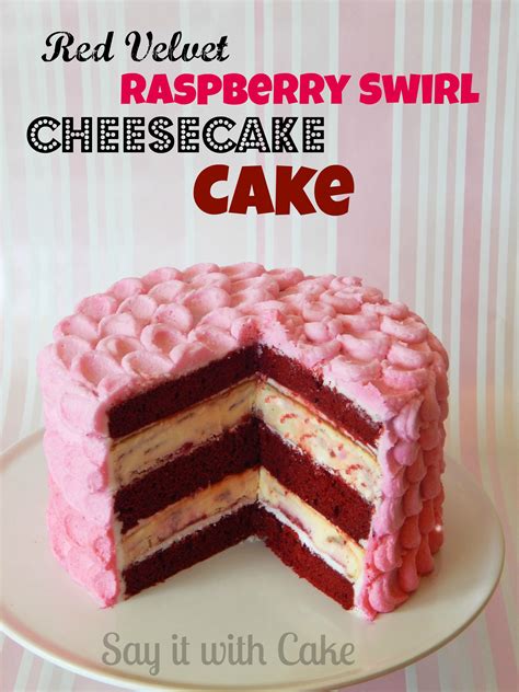 Using a palette knife or offset spatula spread some of the cream cheese frosting over the top of the cake. Red Velvet Raspberry Swirl Cheesecake Cake - Say it With Cake