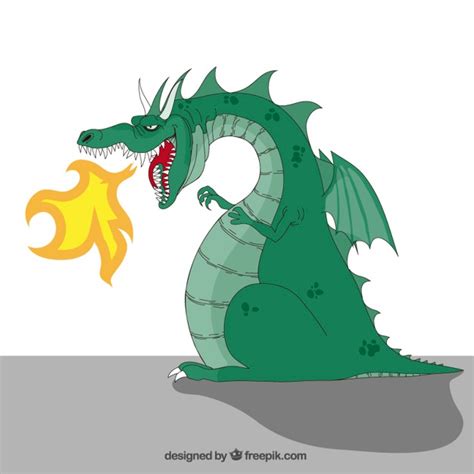 Dragon Spitting Fire Vector Free Download
