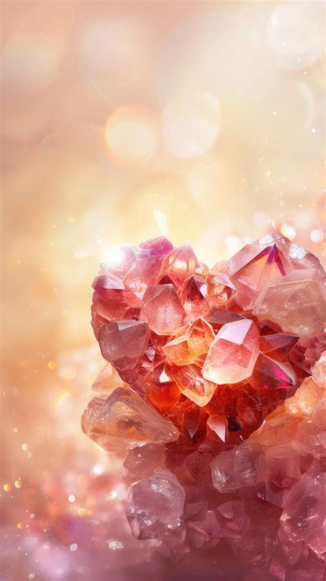 Crystal Heart Wallpaper Pink Heart Background Valentines Day Theme