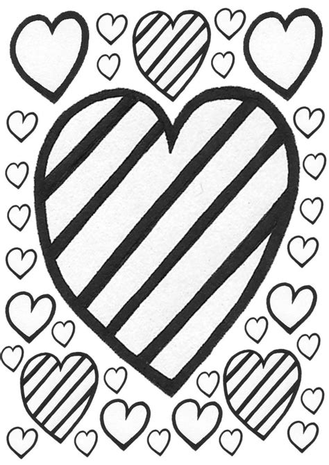 Rainbow Heart Coloring Page Coloring Pages