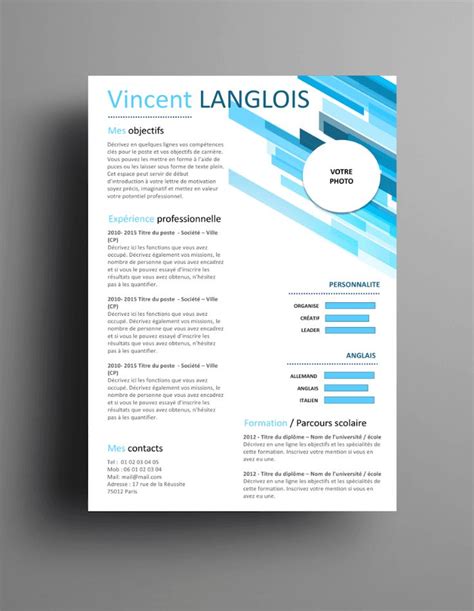 Exemple de CV Coloré gratuit à télécharger  Cv gratuit, Telecharger cv