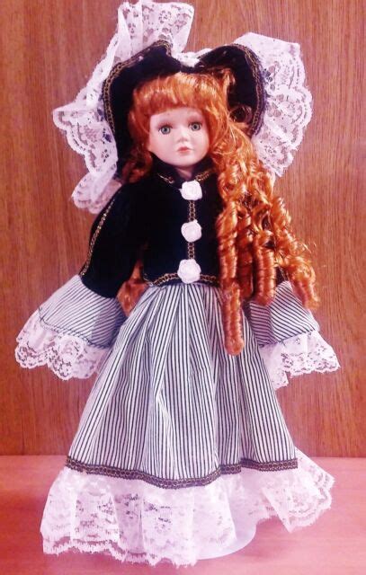 15 Porcelain Doll Irish Lass Long Red Hair In Ringlets Black