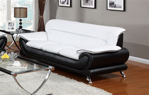 Find great deals on ebay for modern black white sofa. Orin Modern Black & White Bonded Leather Sofa w/ Chrome Legs