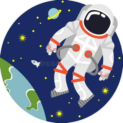 Astronaut In Space Stock Vector Image 50476423