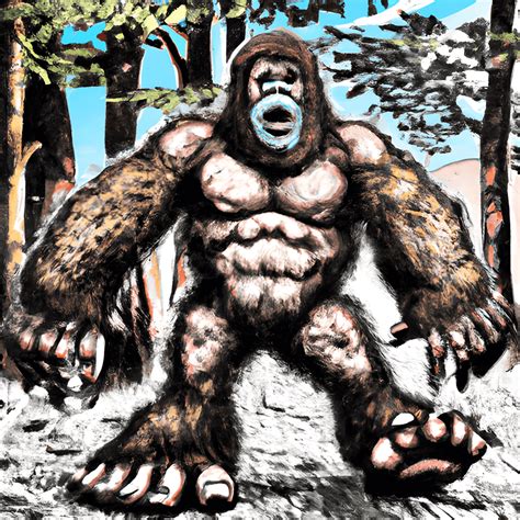Funny Cartoon Of Bigfoot In Jack Kirby Style · Creative Fabrica