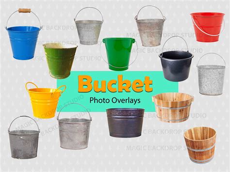 Bucket Buckets Pale Barrel Clip Art Overlay Easter Overlays Etsy