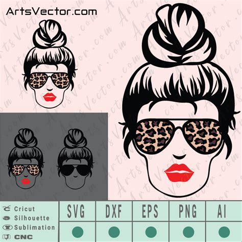 Hand painted dumplings gourmet dumplings a drawer of dumplings steamed buns. Messy Bun Leopard sunglasses SVG EPS DXF PNG AI Instant ...