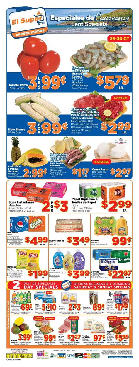 Our specials are updated every tuesday and feature the best food prices in central pennsylvania. El Super Weekly Ad May 9 - 15, 2018