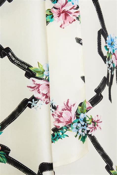 Boutique Moschino Pussy Bow Floral Print Silk Satin Blouse Sale Up To 70 Off The Outnet