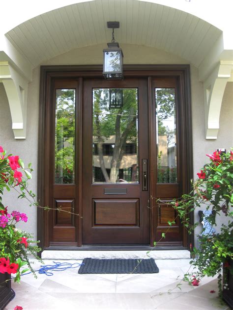 This Spectacular Amberwood Custom Mahogany Door With 2 Sidelights