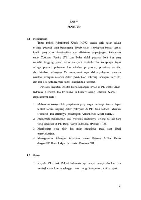 Contoh Kesimpulan Laporan Pkl Mahasiswa Politeknik Negeri - IMAGESEE
