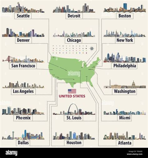 lista 105 foto mapa de usa con nombres de estados y ciudades cena hermosa