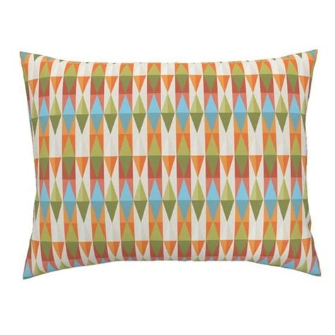 geometric pillow sham triangle floral colorsv2 by etsy geometric pillow sham bedding pillows