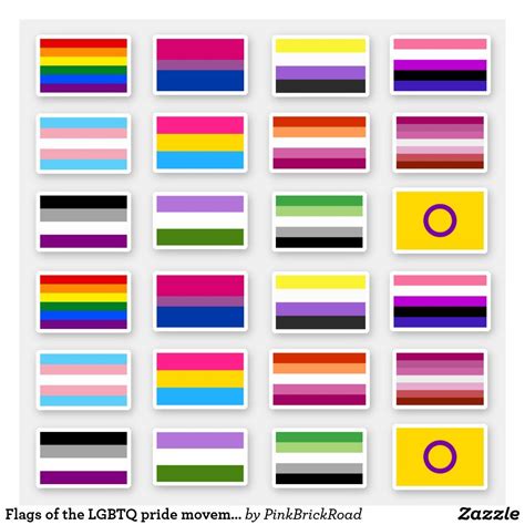 Flags Of The Lgbtq Pride Movements Sticker Zazzle Pride Stickers