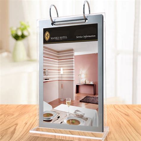 a5 a6 size flip over design table top acrylic menu stand holder china acrylic menu stand and