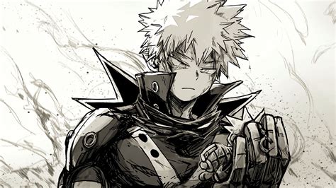 Black And White Of Boku No Hero Academia Katsuki Bakugou 4k 5k Hd My