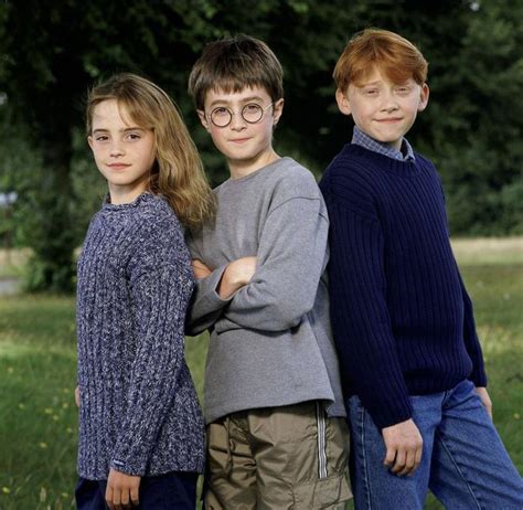 Emma Watson Daniel Radcliffe And Rupert Grint During The Movie Harry