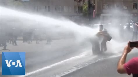 Turkey Police Use Water Cannon Against Protesters YouTube