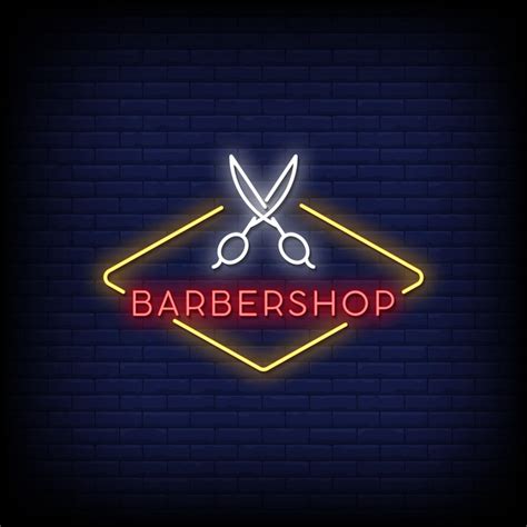 Barber Shop Neon Signs Style Text Vector 2185900 Vector Art At Vecteezy