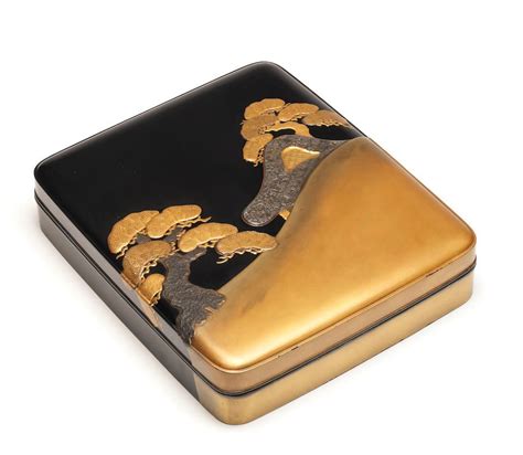 A Gold And Black Lacquer Matching Set Of A Ryoshibako Document Box