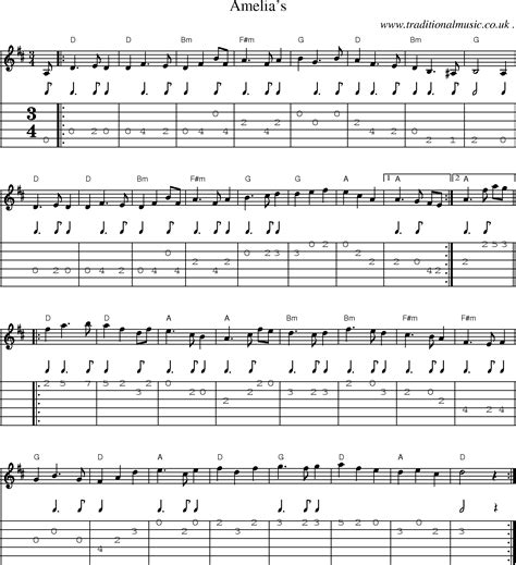 American Old Time Music Scores And Tabs For Guitar Amelias