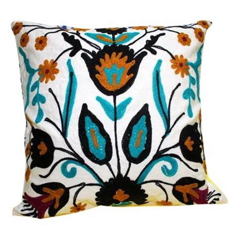 Printed Embroidery Embroidered Cushion Cover Size 16x16 Inch At Rs
