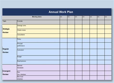 Excel Strategic Plan Template