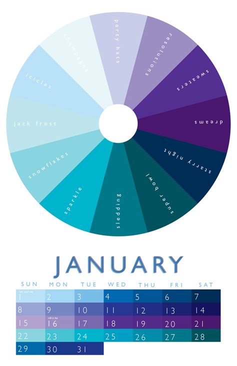 January January Colors Color Wheel Month Colors
