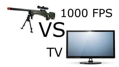 1000 Fps Airsoft Sniper Vs Tv Destruction Youtube