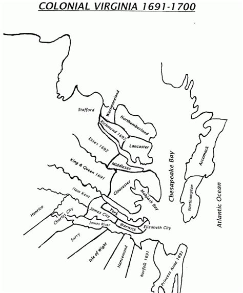 Colonial Virginia County Formation Maps Virginia Map