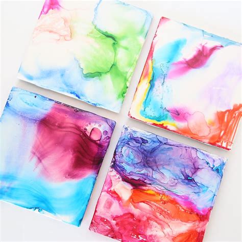 Marbled Art Tiles Easy Art Project for Kids  Kids art projects, Easy