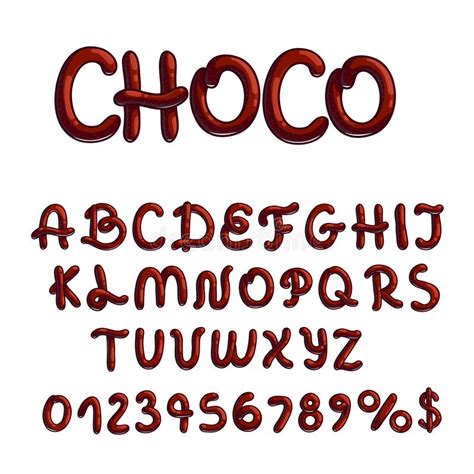Projeto Da Fonte Do Chocolate Letras E Números Lustrosos Doces De Abc