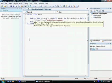 How To Make Command Button Visual Basic 2008 Youtube