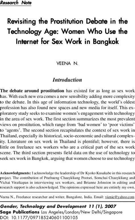 Revisiting The Prostitution Debate In The Technology Age Women Who Use