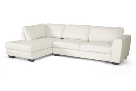 Baxton Studio Orland White Leather Modern Sectional Sofa Set With Left