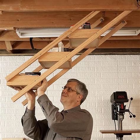 Overhead Swing Down Shop Storage Woodworking Plan From Wood Magazine
