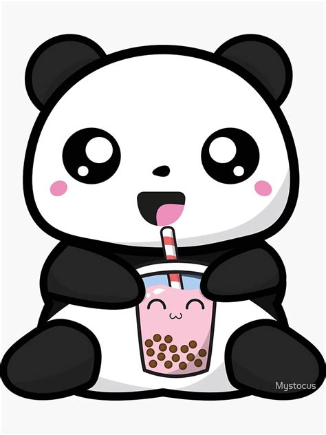 Sticker Panda Boba Kawaii Bubble Tea Par Mystocus Redbubble