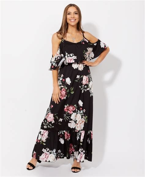 Dresses Ruffle Off Shoulder Floral Maxi Dress Krisp