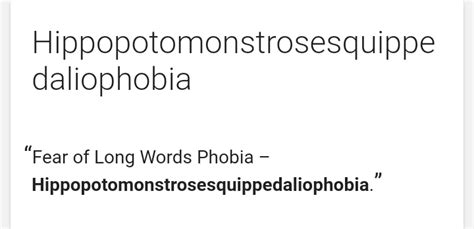 Some are acarophobia, a fear of. Hippopotomonstrosesquippedaliophobia - The Fear of Long Words