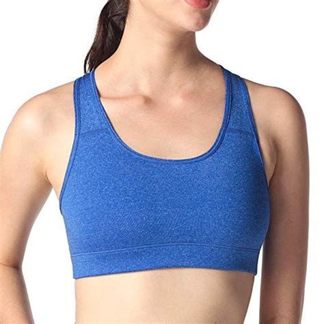 Womens Sports Bra Medium Impact Double Layer Wire Free Cups