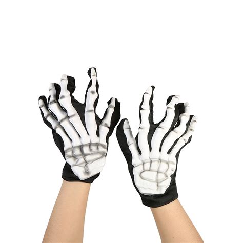 Full Finger Horror Skeleton Gloves Ghost Skull Bone Gloves Costume For
