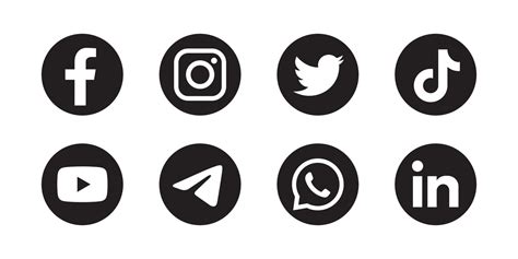 Conjunto De Iconos De Redes Sociales En Fundamento Redondo 3600947