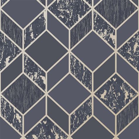 Check spelling or type a new query. Graham & Brown Vittorio Navy Blue & Pale Gold Geometric ...