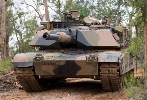 An Australian Army M1a1 Abrams Tank From 1st Armoured Regiment Moves
