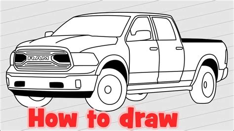 2006 dodge ram 1500 truck. How to draw Truck Dodge Ram 1500 - 2018 Pickup drawing ...
