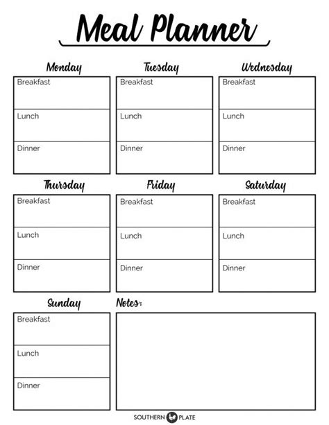 Free Printable Menu Planner Sheet ~ Meal